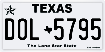 TX license plate DOL5795