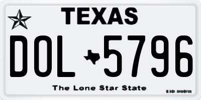 TX license plate DOL5796