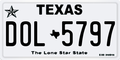 TX license plate DOL5797