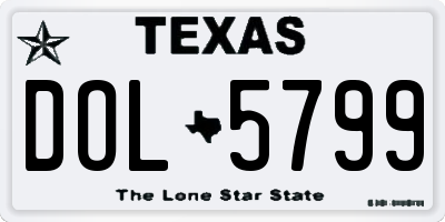 TX license plate DOL5799