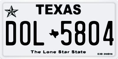 TX license plate DOL5804