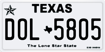 TX license plate DOL5805