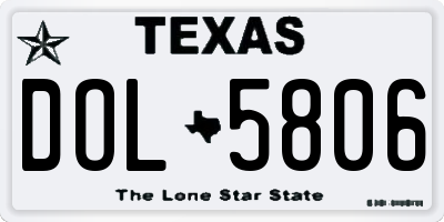 TX license plate DOL5806