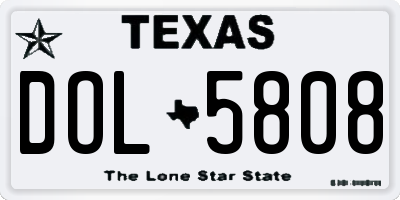TX license plate DOL5808