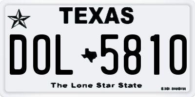 TX license plate DOL5810
