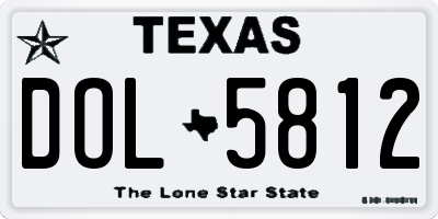 TX license plate DOL5812