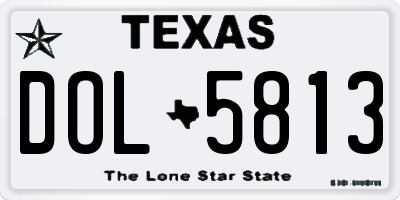 TX license plate DOL5813
