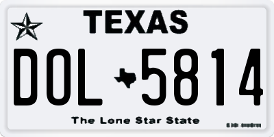 TX license plate DOL5814