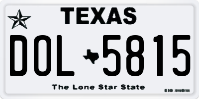 TX license plate DOL5815