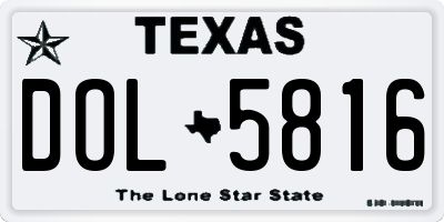 TX license plate DOL5816