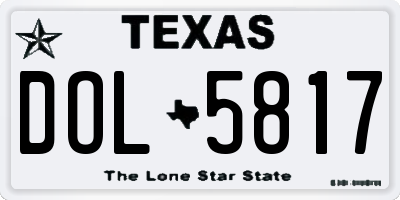 TX license plate DOL5817