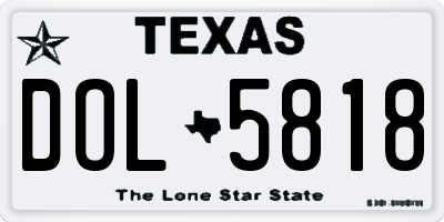 TX license plate DOL5818