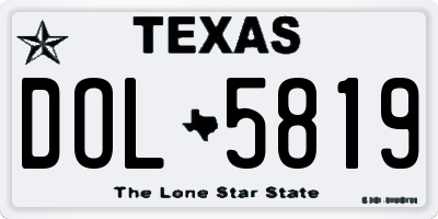 TX license plate DOL5819