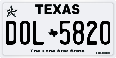 TX license plate DOL5820