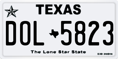 TX license plate DOL5823