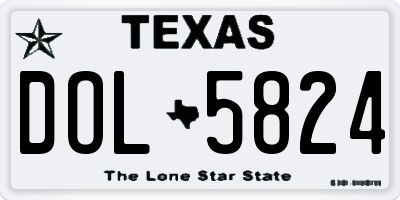 TX license plate DOL5824