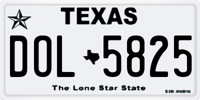 TX license plate DOL5825
