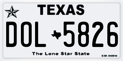 TX license plate DOL5826