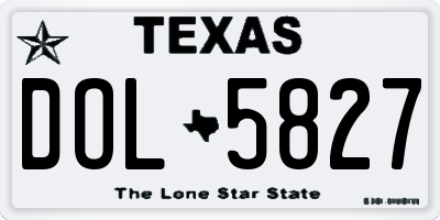 TX license plate DOL5827