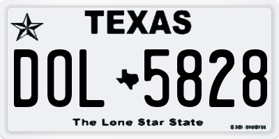 TX license plate DOL5828