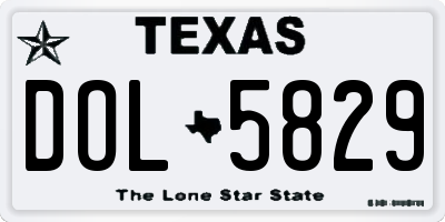 TX license plate DOL5829