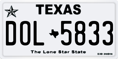 TX license plate DOL5833