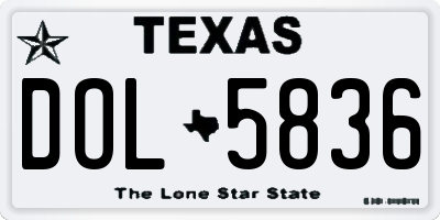 TX license plate DOL5836