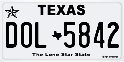 TX license plate DOL5842