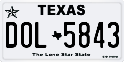 TX license plate DOL5843