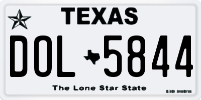 TX license plate DOL5844