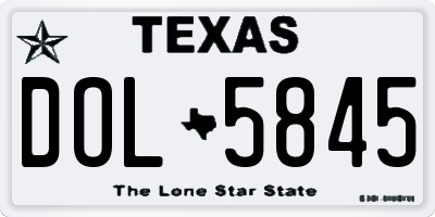 TX license plate DOL5845