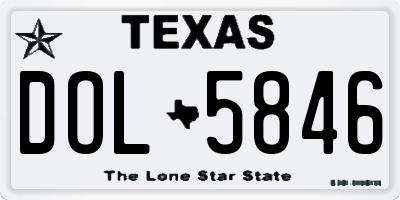 TX license plate DOL5846
