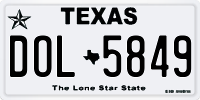 TX license plate DOL5849