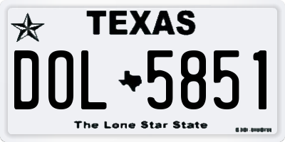 TX license plate DOL5851