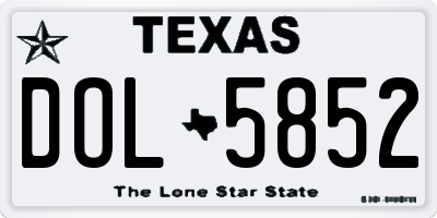 TX license plate DOL5852