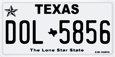 TX license plate DOL5856