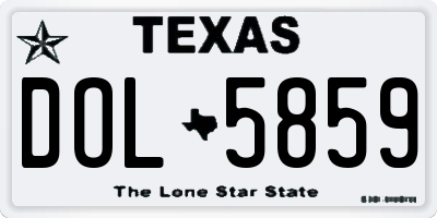 TX license plate DOL5859