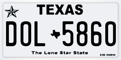 TX license plate DOL5860