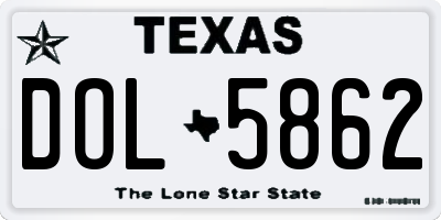 TX license plate DOL5862