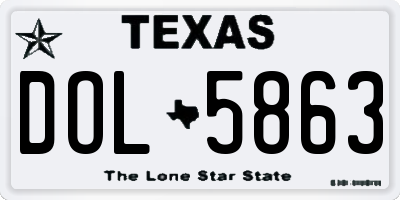 TX license plate DOL5863