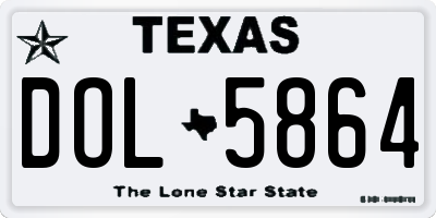 TX license plate DOL5864