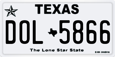 TX license plate DOL5866
