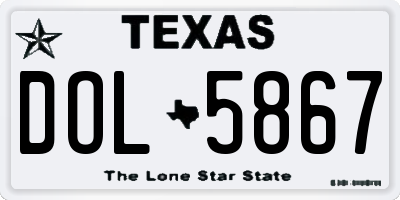 TX license plate DOL5867
