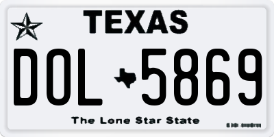 TX license plate DOL5869