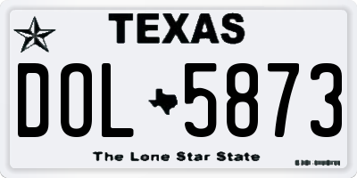 TX license plate DOL5873