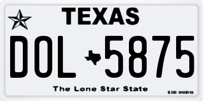 TX license plate DOL5875