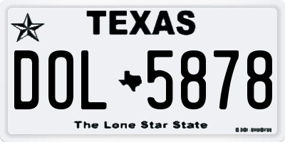 TX license plate DOL5878