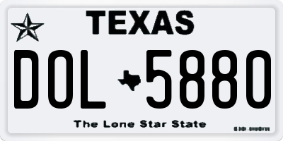 TX license plate DOL5880