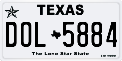 TX license plate DOL5884