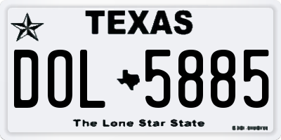 TX license plate DOL5885